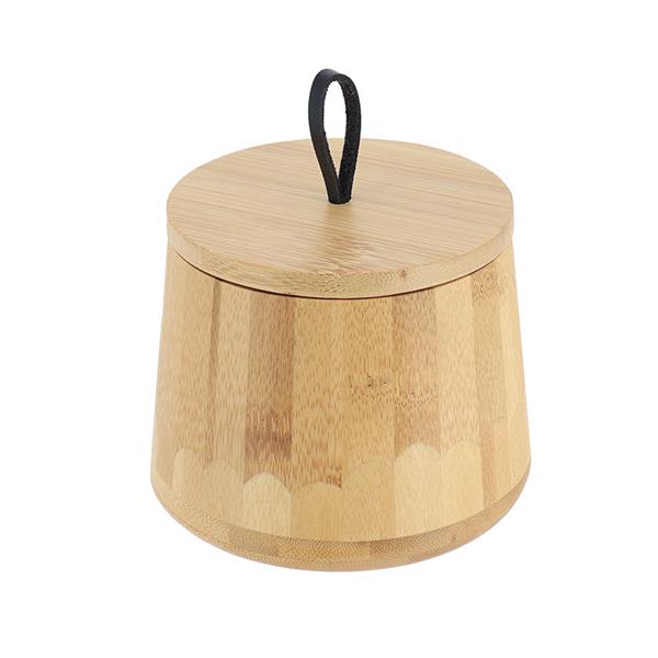 Serie bano bambu. Caja algodon redonda.