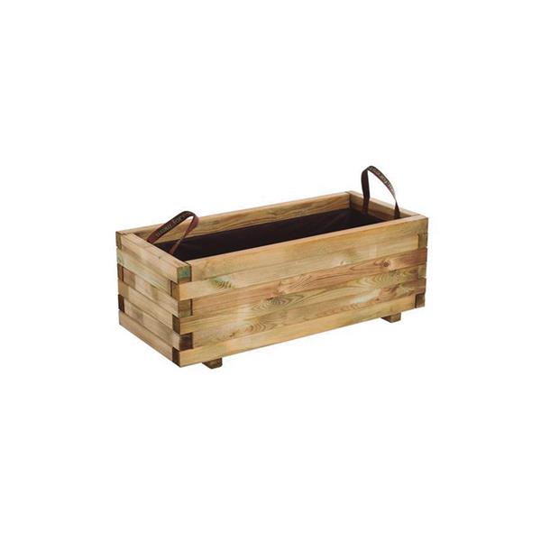 Jardinera cuadrada Baroque con asas y geotextil 90x40x33 cm 73 l