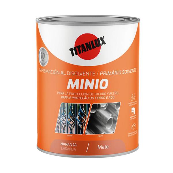 Imprimacion antioxido minio sintetico 250 ml naranja TITANLUX