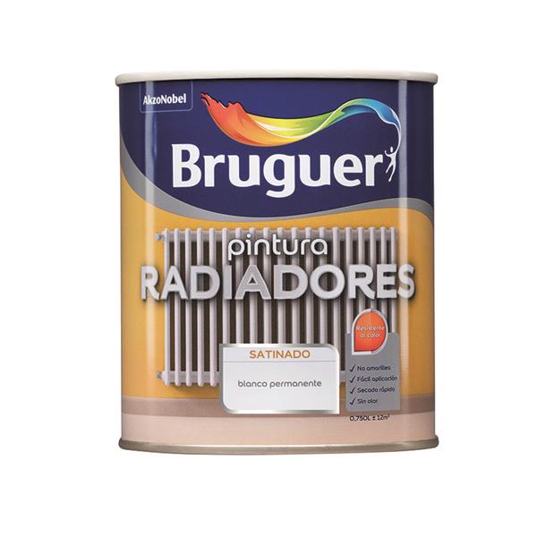 Esmalte de interior para radiadores BRUGUER 750 ml. Satinado blanco