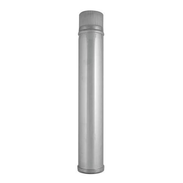 TUBO PELLET 1 M.  INOX 316. Oe 80 mm.