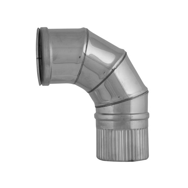 CODO 90 (o) TUBO PELLET. INOX. Oe 80 mm.