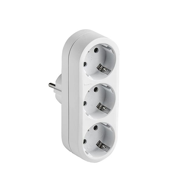Adaptador triple TT 16A-250V Blanco