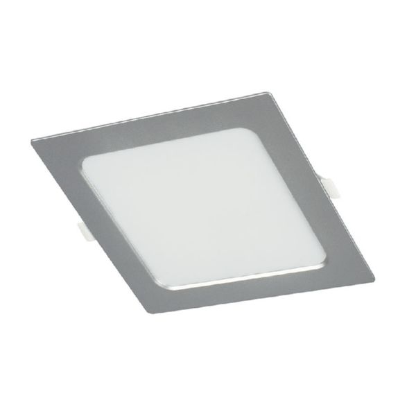 Downlight cuadradado Led DUOLEC Oporto II, empotrar 4000K 12W plata