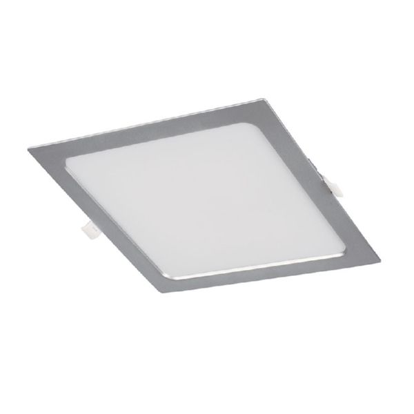 Downlight cuadrado Led DUOLEC Oporto II, empotrar 6500K 18W plata