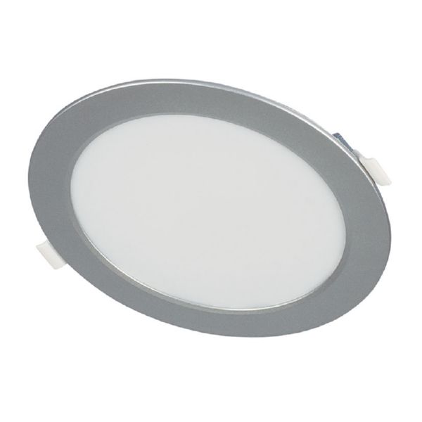Downlight redondo Led DUOLEC Oporto II, empotrar 4000K 12W plata