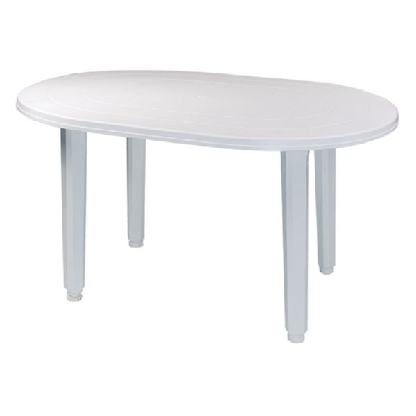 Mesa Oval 130 x 90 cm. Blanco.