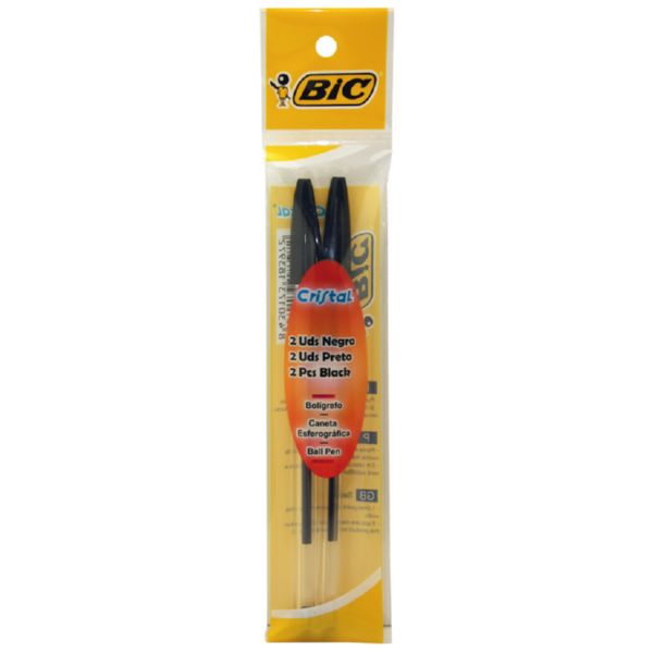 Pack 2 bol&iacute;grafos Bic color negro.