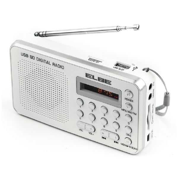 Radio digital FM Elbe RF-49-USB lector MP3 bater&iacute;a recargable