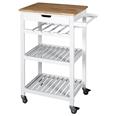 Carrito auxiliar camarera con ruedad, color blanco. 40x62,5xh.85,5 cm.