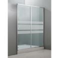 Frontal de ducha 120cm cromo. Cristal serigrafiado hor.