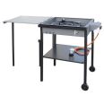 Paellero plancha con ruedas. 77x53x90 cm